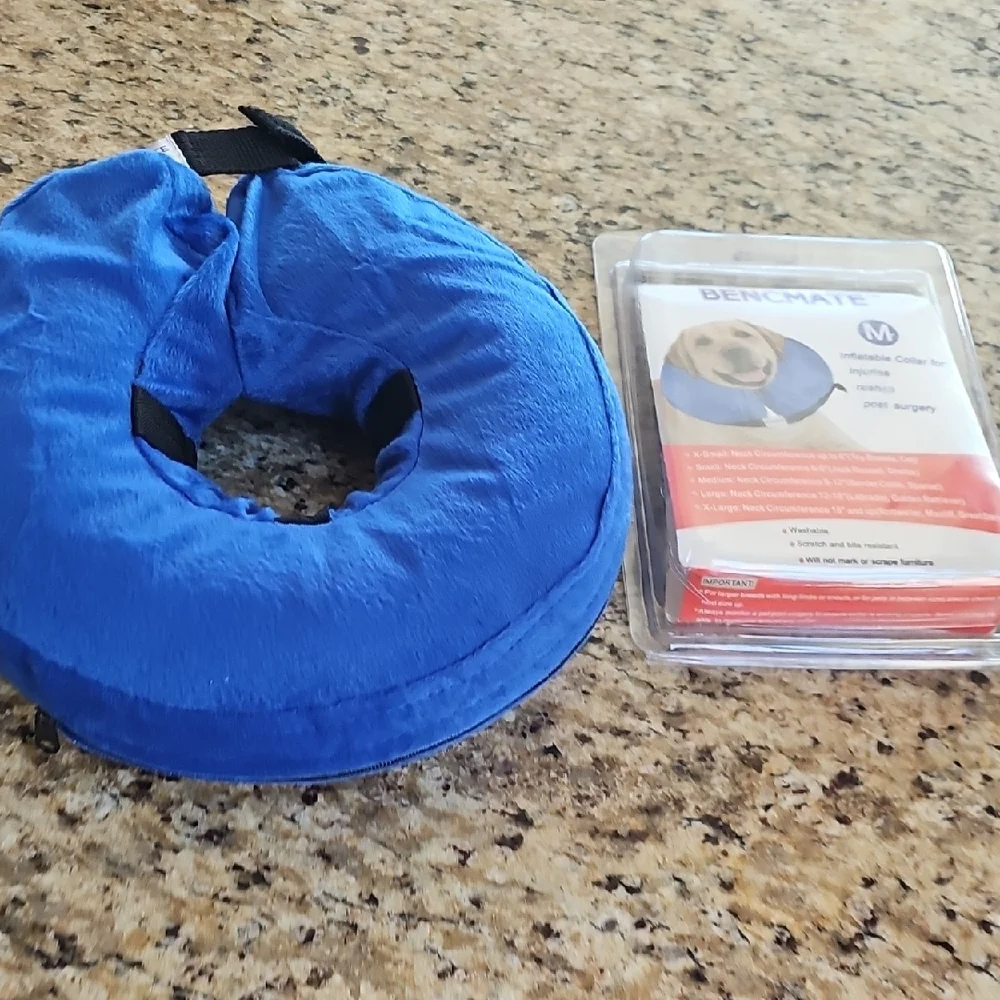 Not used Bencmate Blue Inflatable Pet Recovery Collar Size Medium
